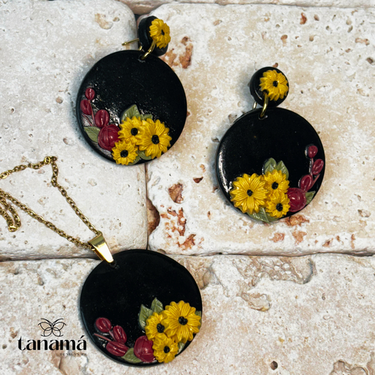 Bouquet de Girasoles Set of Necklace & Earings